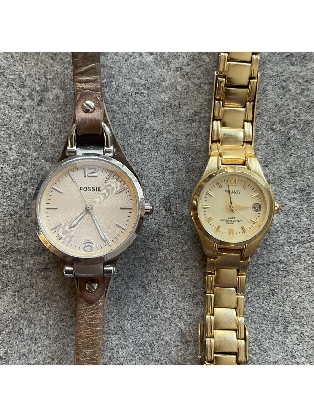 Nice Pair of Fossil And Gruen Womens Watches Both Watches Run Great D1